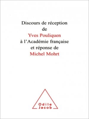 cover image of Discours de réception de Yves Pouliquen à l'Académie française et réponse de Michel Mohrt